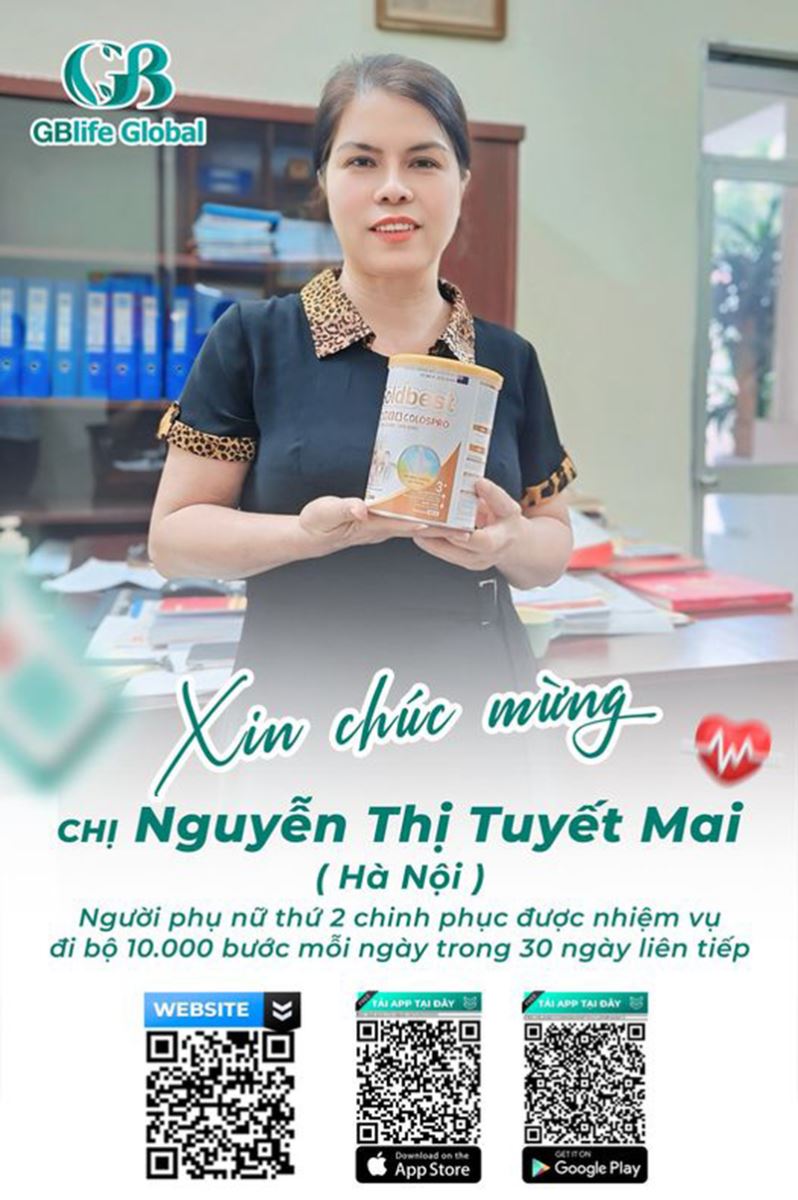 CHÚC MỪNG – CHỊ NGUYỄN THỊ TUYẾT MAI HOÀN THÀNH NHIỆM VỤ 10.000 BƯỚC MỖI NGÀY